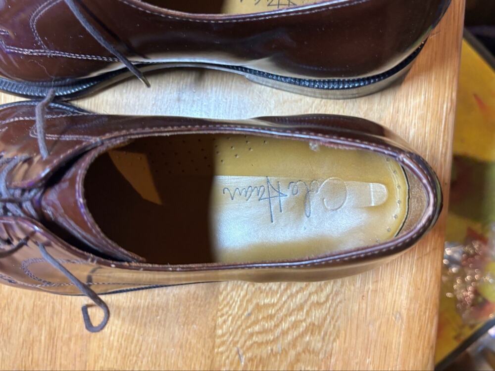 Cole Haan Cap Toe Oxford Men's 9.5 Brown Leather Lace Up Dress Shoes